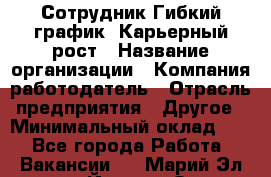 Сотрудник Гибкий график. Карьерный рост › Название организации ­ Компания-работодатель › Отрасль предприятия ­ Другое › Минимальный оклад ­ 1 - Все города Работа » Вакансии   . Марий Эл респ.,Йошкар-Ола г.